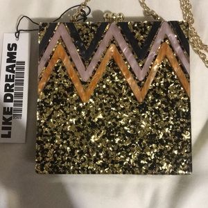 Like Dreams Alexa Gold Clutch